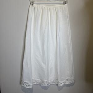 Vintage Wonder MaidCotton Blend Long Half Slip White Small Union Tag Made In USA